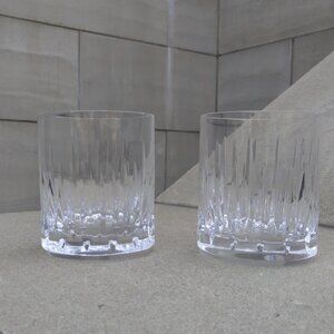 Miller Rogaska Pair (2) Soho Double Old Fashioned Crystal Glasses